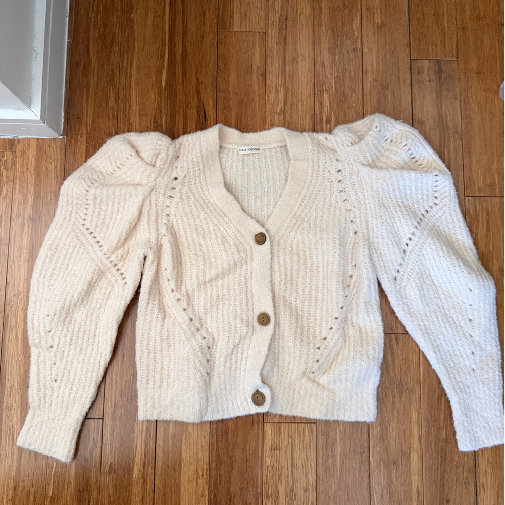 Ulla Johnson Cream Alpalca Blend Emmy Cardigan Sweater XL